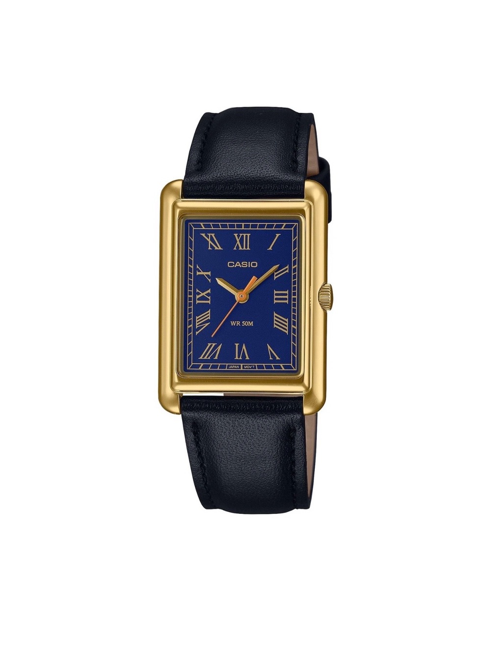 Casio Men's Blue and Gold Classic Leather Watch